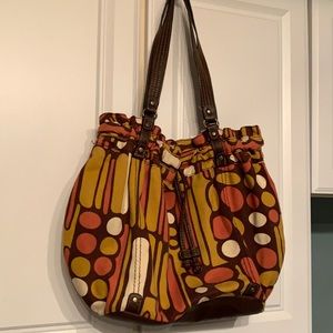 70’s style brown, mustard and orange Cloth Purse